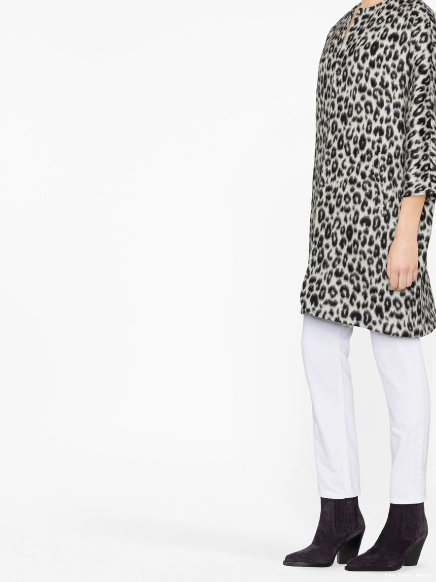 Cheap ISABEL zip-up Women leopard-print coat MARANT 0312