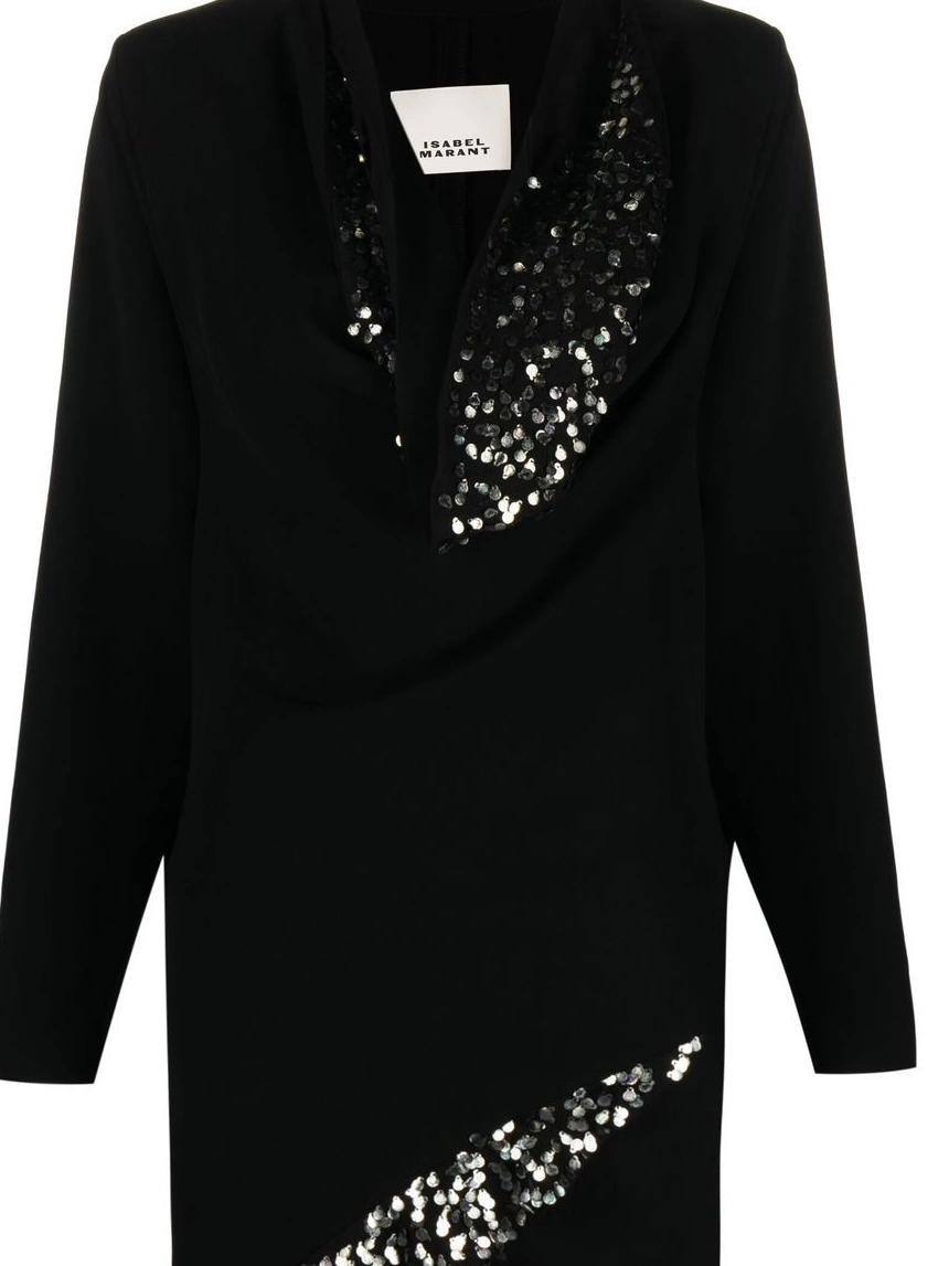 long-sleeve sequin-embellished ISABEL dress Lazeli Women MARANT 0315