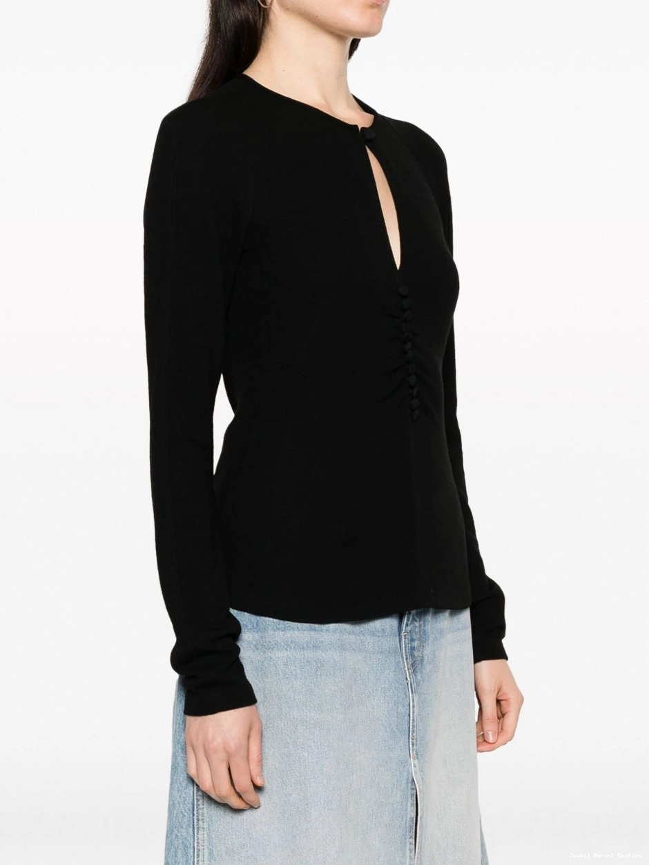 Affordable MARANT Women keyhole-neck long-sleeve blouse ISABEL 0303